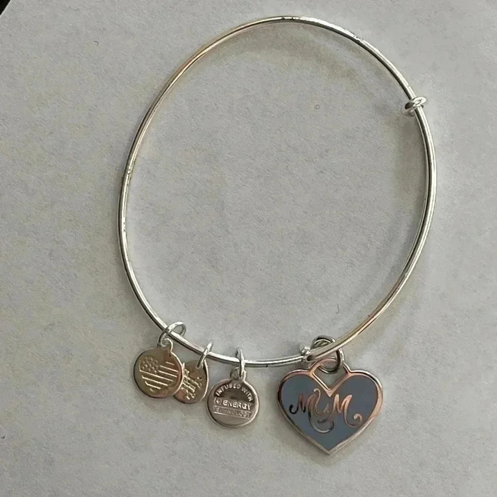 Alex and Ani Mom Bangle in silver